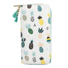 Cute Pineapple Wallet With Tassels Lovely Fruit Long Wallets For Girls Women Long Purse(Cactus B1010)