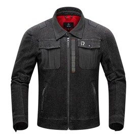 BORLENI Motorcycle Jacket Denim Breathable Reflective with Mesh CE Armor Protection for Men Motorbike Riding Jacket All Seasons