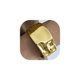 LXSSLY Gold Cuff Bangle Bracelets For Women Chunky Irregular Bangle Bracelets Minimalist Arm Cuff Bracelet Jewelry Gifts, 2.4in, Metal, no gemstone