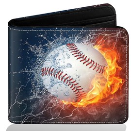 ZHIMEBYE Boys Wallet for Teens, Cool Kids Wallet for Boys Ages 8-10 9-12 11-15, Funny Baseball Leather Bifold Rfid Blocking, Coin Pocket Id Window for Teen Men Youth Guys Birthday Christmas Gifts