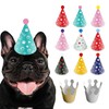 Dog Birthday Party Hat Set, Reusable & Adorable Kitty/Doggy Birthday