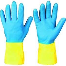 Stronghand KENORA Industrial Rubber Glove, Blue/Yellow, Size 8, Food Safe and Chemical Resistant