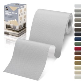 OAZ 4 x 79 inch Canvas Repair Patches Canvas Fabric Patch Self-Adhesive Canvas Repair Tape Waterproof Outdoor Gear Repair Patch Kit for Boat Cover Awning Sofa Chair Couch Tent Bag (Light Gray)