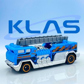 Hot Wheels 5 Alarm (Blue, Chrome & Orange Let's Race) 3/10 HW Metro - 2024-125/250 (Short Card) - includes a KLAS Car Keeper Protector Case - HTD45