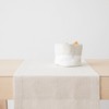 LinenMe Beige White Striped Linen Cotton Basket Jazz, MEDIUM (20