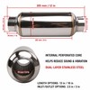 2.5 Inch Stainless Steel Exhaust Resonator 12 Inch Straight-Through Muffler
