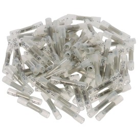 Fudeshe 100Pcs Heat Shrink Butt Wire Connectors,26-24 AWG Marine Grade Insulated Crimp Wire Connectors,Automotive Marine Grade Wire Crimp Terminals Butt Splices