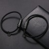 OIDEA Bracelet Black Magnetic Genuine Leather Bangle Gifts for Men