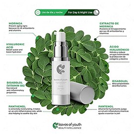 Kit Facial Antienvejecimiento, Antiarrugas Cremas Hidratantes Da y Noche  Contorno de Ojos  Gel Limpiador  Ingredientes Naturales con Moringa, cido...