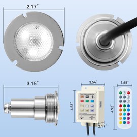 SHASHKA P-10LED-RGB LED Pool Lights Remote Control Battery Powered, RGB Multi Color Changing Waterproof Light for Pool, Vase Base, Spa, Aquarium, Pond, Hot Tub, Decoration, Party, Set of 1