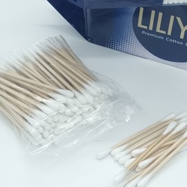 Lillia Birch Wood Cotton Swabs, 4-Pack 400 Count 9ea