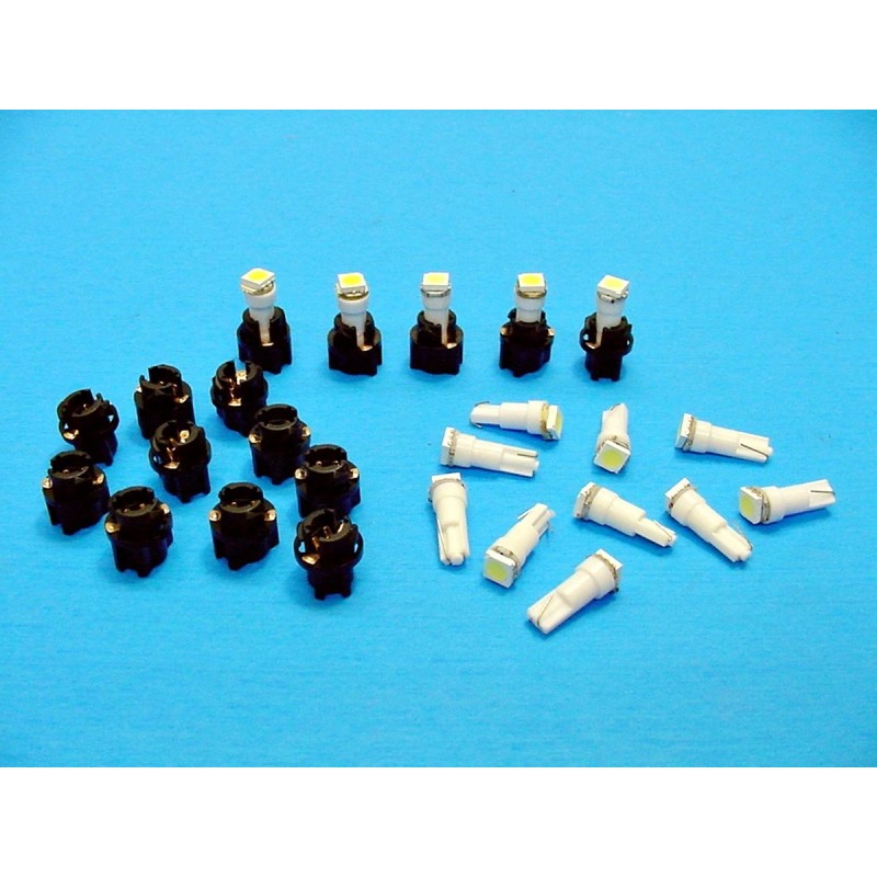 Lumiglow 15 White Mopar LEDs Lights Bulbs 3/8" Sockets Instrument