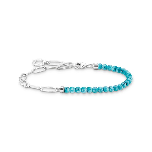 Thomas Sabo A2099-404-17 Charm Bracelet with Turquoise Beads in 925