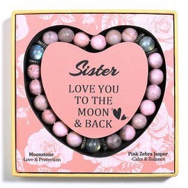 DUQGUHO Sister Bracelet Natural Healing Crystal Bracelets Inspirational Jewelry for Women Birthday Gifts for Sister