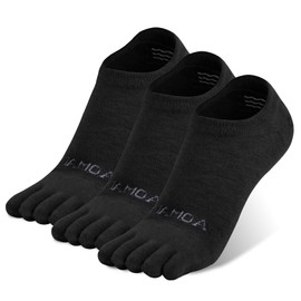 OrrinSports No show Toe Socks Coolmax Low Cut Non-Slip Running Socks Invisible Ankle Five-Finger Design (3 Pairs)