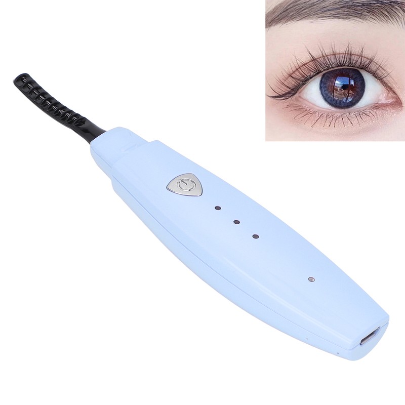 Heated Eyelash Curler USB Rechargeable Electric Lash Curling Tool for