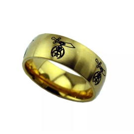 Unbranded T77 Stainless Steel Shriner Band Style Ring Shrine Wedding Scimitar Moon Star  - 12