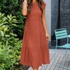 Summer Dress Flutter Short Sleeve Casual Dresses Cross Smocked Midi