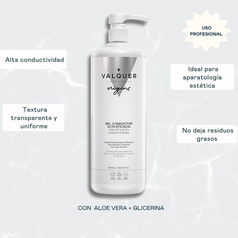 VALQUER Gel Conductor para Ultrasonido y Radiofrecuencia, 1 L