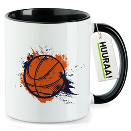 Huuraa Coffee Cup Basketball Colourful Gift 330 ml Black Basketball Present
