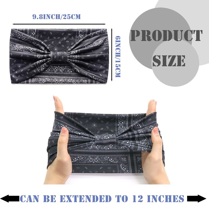 FULZTEY - Diademas bohemias para mujer, con nudo ancho y