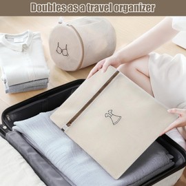 Viiotu 4-Pack Delicates Wash Bag with Zipper, Laundry Bag Travel for Clothes – Wash Bags for Laundry, Socks, Shirts, Dresses & Bra, Mesh Garment Bag for Washing Machine