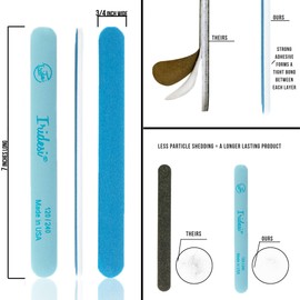 Iridesi Professional Nail Files and Buffers Blue 120 240 Grit Washable Emery Boards 7 Inches Long 12 Fingernail Files Per Pack