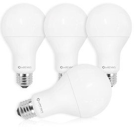 23W Super Bright LED Bulb, A21 Dimmable LED Light Bulb, Stable Heat Dissipation, 2,5000 Hour Lifespan, 3000 High Lumen, 150-200 Watt Equivalent, 5000K Daylight, E26 Porch Light Bulb, 4-Pack