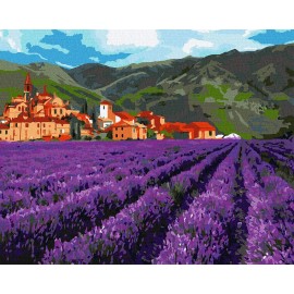 Ideyka Painting by Numbers kit Mountain lavender KHO2216