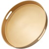 Omuriko Gold Round Decorative Tray with Handles, 13" Versatile Serving