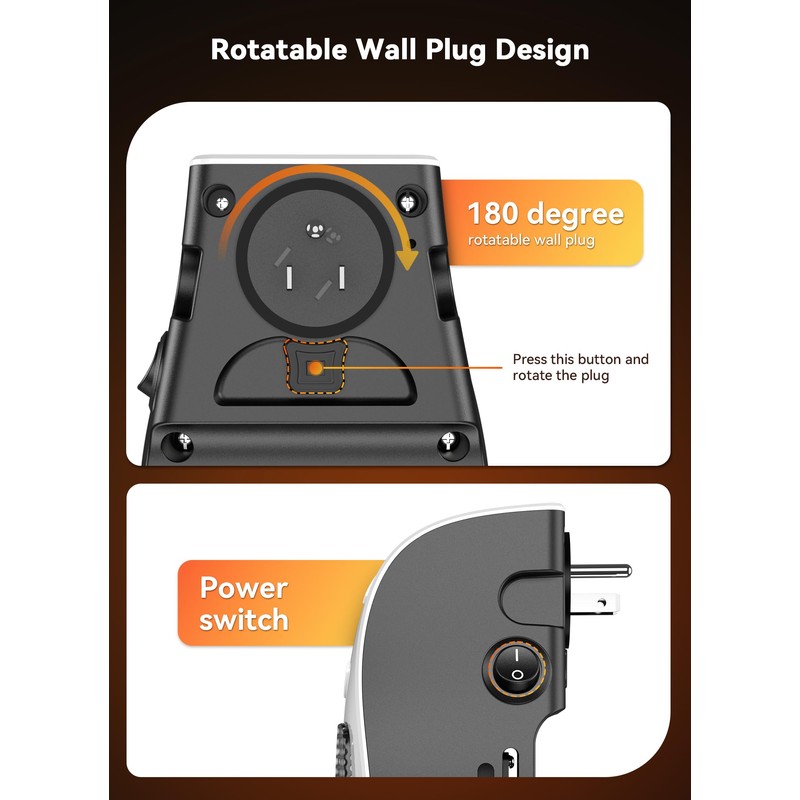 Plug in Small Space Heater for Indoor Use 450W, Wall