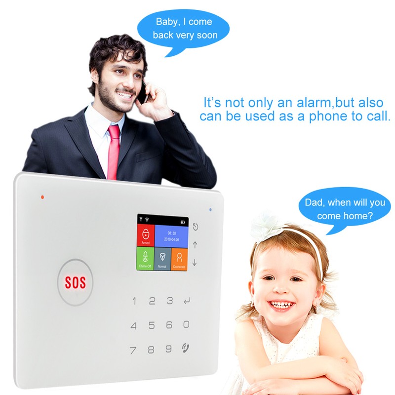 Security Alarm System Kit Auto Dial GSM+WiFi Home Security Wireless