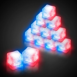 Windy City Novelties 12 pack LED Ice Cubes with Changing Lights (Patriotic Theme)