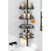 HAMITOR Shower Caddy Tension Pole: 4-Tier Rustproof Bathroom Corner Shelf