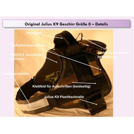 162M-0 Julius K9® "speaking" dog harness Powerharness for labels, Size: "0" Color: camouflage - Chest: 23.62-29.53inch (60-75cm) - weight: 30.86-55.12lbs (14-25kg) - K-9