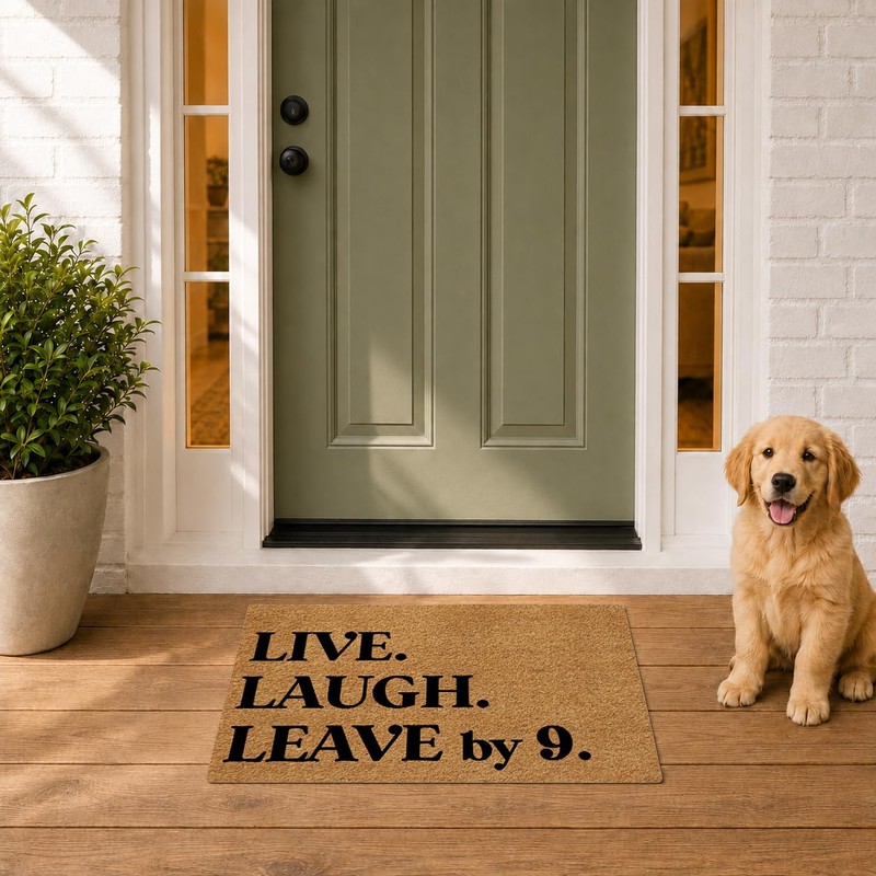 Humorous Rubber Welcome Mat for Entryway - 23.6x15.7 Inch Non-Slip