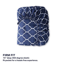 VISI-ONE BLC Twin Quatrefoil Sheet Set, Super Soft Brushed Microfiber 1800 Thread Count Bedding, Extra Soft Cooling Bed Sheet, Deep Pocket up to 15-inch Mattress, Wrinkle, Fade, Shrink Resistant