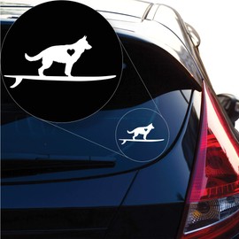 Yoonek Graphics German Shepherd on Board Decal Sticker for Car Window, Laptop and More. # 1264 (3" x 6.3", White)