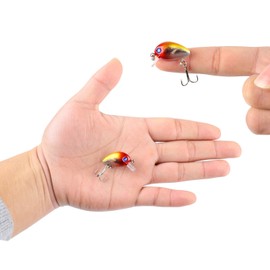 Sougayilang Mini Fishing Lures Micro Crankbait with Treble Hook Fishing Bait 2.6cm/1.6g Fishing Tackle for Freshwater Fishing