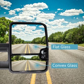 AERDM Towing Mirrors Compatible with Ford F150 2004 05 06 07 08 09 10 11 12 13 2014 Power Heated Defrost with Amber LED Signal and Puddle Light Side Mirrors Pair set Pickup Truck Tow Mirrors Pair set