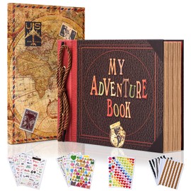 Adventure Book Diary Photo Scrapbook,Scrap book with Hard Cover Movie Up Travel Scrapbook for Anniversary,Scrapbook,Gift for Couples Anniversary,Wedding,Travelling,Birthday,Christmas (Movie Style)