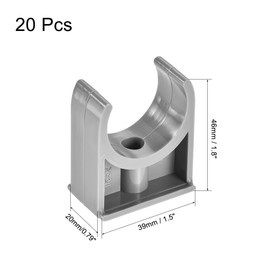uxcell PVC Pipe Clamps Clips 32mm, Fit for 32mm/1.26" OD TV Trays Tubing Hose Hanger Support Pex Tubing, W Mounting Screws Grey 20Pcs