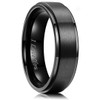 King Will Men 6mm Black Matte Brushed Stainless Steel Ring
