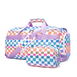 Bosidu Sports Gym Bag for Women, Large Travel Duffle Bag with Shoe Compartment and Wet Pocket, Lightweight Weekender Overnight Bag Fitness Workout Bags for Sports, Gym, Travel