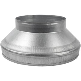 12" to 8" Inch Galvanized Steel Round Duct Reducer - Pipe Fitting Increaser Reducer - Drain, Waste and Vent Conduit Transition Adapter - Metal Tube Reducing Coupling