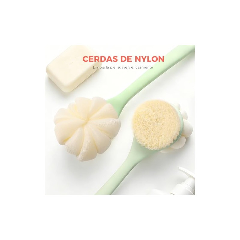 Cepillo Corporal 2 en 1, Cepillo de Baño para Cuerpo