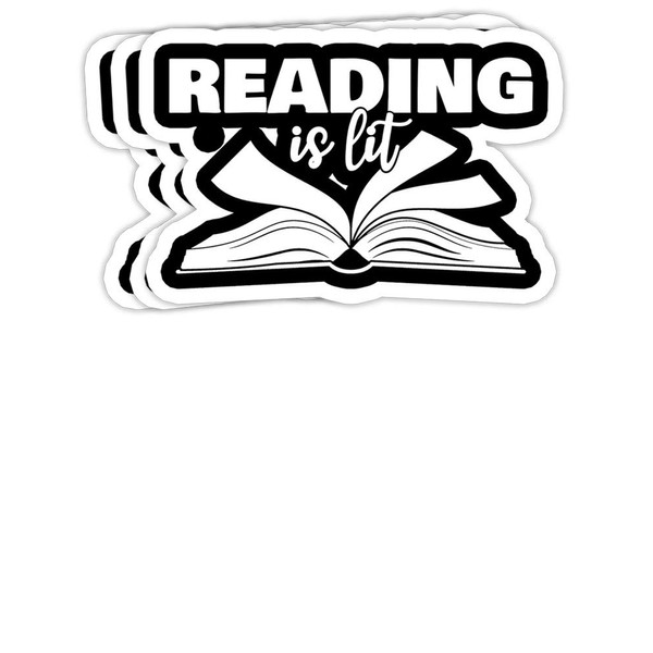 goldbabytee Reading is Lit Read Book Gift Book Worm- 4x3