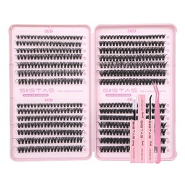 Cluster Lashes Kit 560PCS Individual Eyelashes 30D+40D+50D+60D Lash Clusters Kit Natural D Curl Lashes Individual Cluster Eyelashes 8-16MM DIY Lash Extension with Bond&Seal&Tweezer(B02Kit)