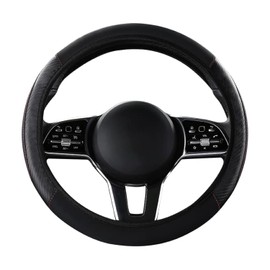 Lotatheta Car Steering Wheel Cover Carbon Fibre Breathable Anti-slip Protector for Car Accessories Auto Car Without Inner Ring Black