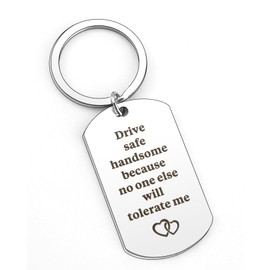 Boyfriend Christmas Gifts, Husband Christmas Gifts, Stocking Fillers for Boyfriend, Valentines Gifts for Him, Gifts for Boyfriends, Drive Safe Keyring Boyfriend, Boyfriend Anniversary Birthday Gifts